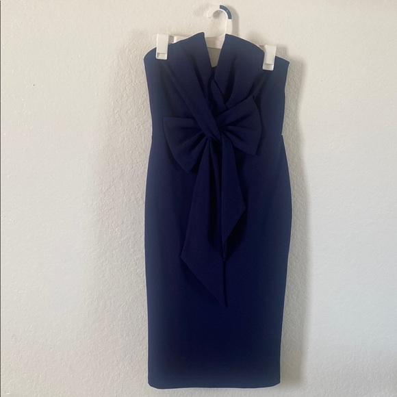 Elegant Navy Strapless Dress - Picture 1 of 3